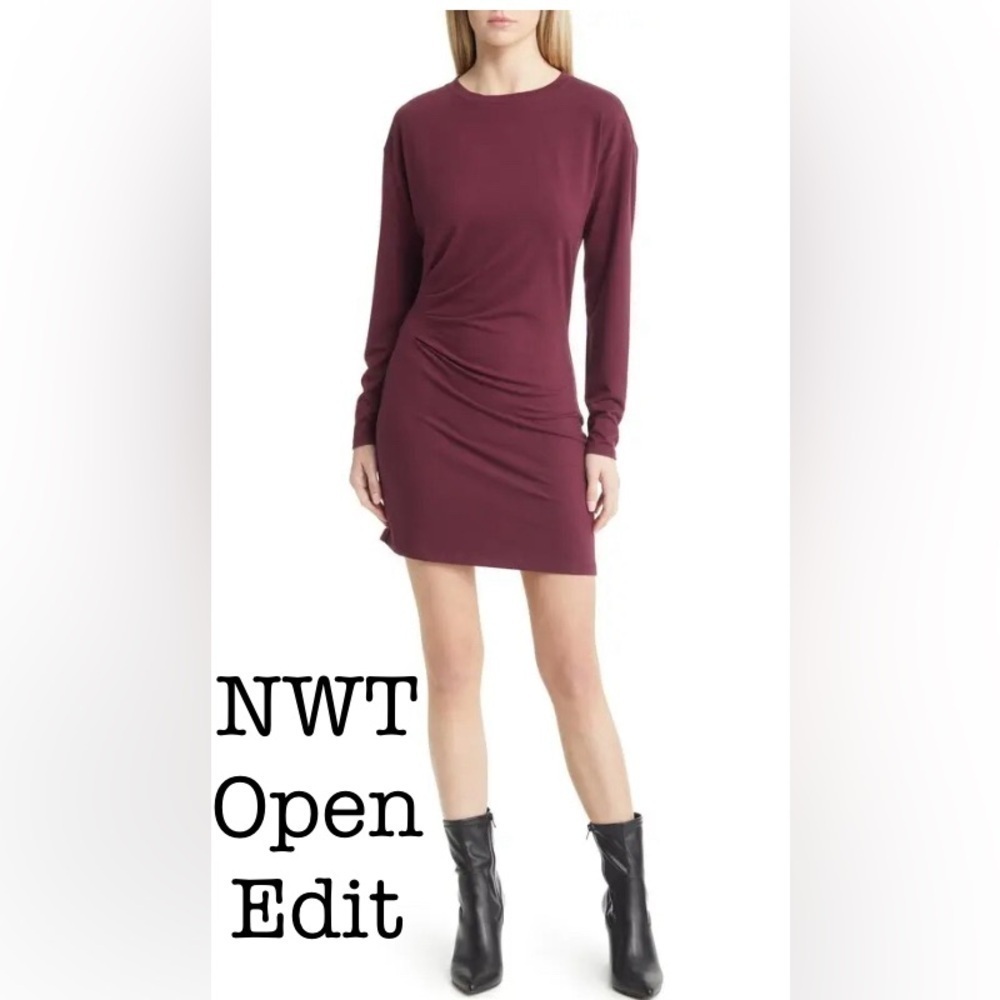 Nordstrom Burgundy Long Sleeve Dress